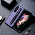 thumbnail image 5 of ELEHOLD for Samsung Galaxy Z Fold 4 Luxury Case Cloth Texture Pen Slot Shockproof Anti-Fingerprint Protective Case for Galaxy Z Fold 4,Purple, 5 of 8