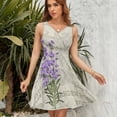 thumbnail image 7 of Elegant Purple Lavender Dress Fashion Beach Long Dresses Female Party Printed Sundress, 7 of 7