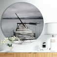 thumbnail image 2 of Designart 'Pier And Boats At Seashore Modern Wall Clock, 2 of 4