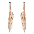 thumbnail image 1 of Aretes Largos Hojas Filigrana Swarovski Oro Rosa 14k Lam rosa Unitalla, 1 of 4