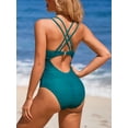 thumbnail image 5 of Charmo V Neck One Piece Swimsuit for Womens Crochet Mesh Cut Out Bathing Suit, 5 of 5