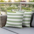 thumbnail image 2 of 2 Pack Outdoor Waterproof Throw Pillow Covers,Minimalism Sage Green White Stripe Decorative Square Patio Pillowcases for Chair Couch Sofa 16x16in, 2 of 9
