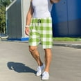 thumbnail image 7 of Kdxio White Green Plaid Print Mens Sleep Shorts Bottoms Soft Comfy Pajama Wear Pants with Drawstring Pockets, 7 of 7