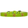 thumbnail image 1 of Happy Face Widget Croc Dog Collar Lime Green Size 20, 1 of 1