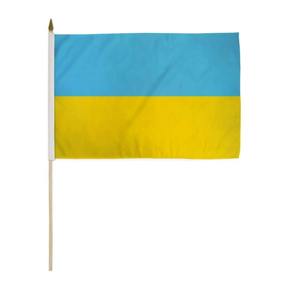 Ukraine 12"x18" 68D Nylon Stick Flags Pack Of 12