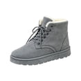 thumbnail image 2 of EKVAHL Women's Lace‑Up Winter Ankle Booties, Faux Fur Lined Faux Suede Boots, Warm Platform Walking Boots For Cold Weather Outdoor Wear Gray, 2 of 5