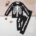 thumbnail image 2 of NOLDARES Infant Baby Boy Halloween Outfit Long Sleeve Funny Pumpkin Shirts Pant Set Toddler Fall Clothes(Grey,3-4 Y), 2 of 8
