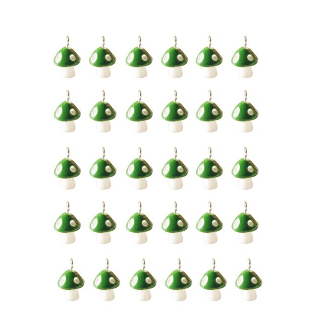 EeaseMX 30 colgantes de setas de imitación de 12 mm, abalorios de moda, accesorios para hacer joyas DIY, para pendientes y collares (verdes)