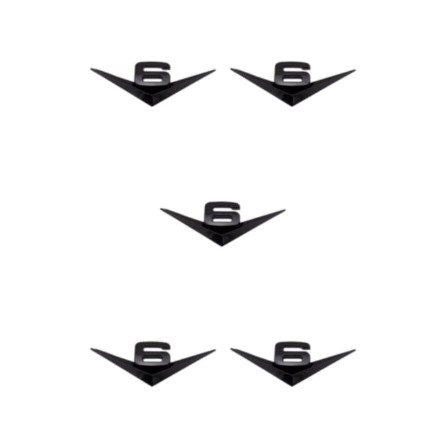 Transemion Car Sticker Emblem Easy Installation And Cool Style Easy To Install Zinc Alloy Accessories For Car V8 Badge Decal V6:Black 5Set