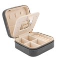 thumbnail image 1 of Travel Jewelry Box - Velvet Mini Jewelry Organizer, Small Jewelry Case for Girls Women, Jewelry Storage Box for Rings Earrings Necklace (Square, Cool Gray), 1 of 8