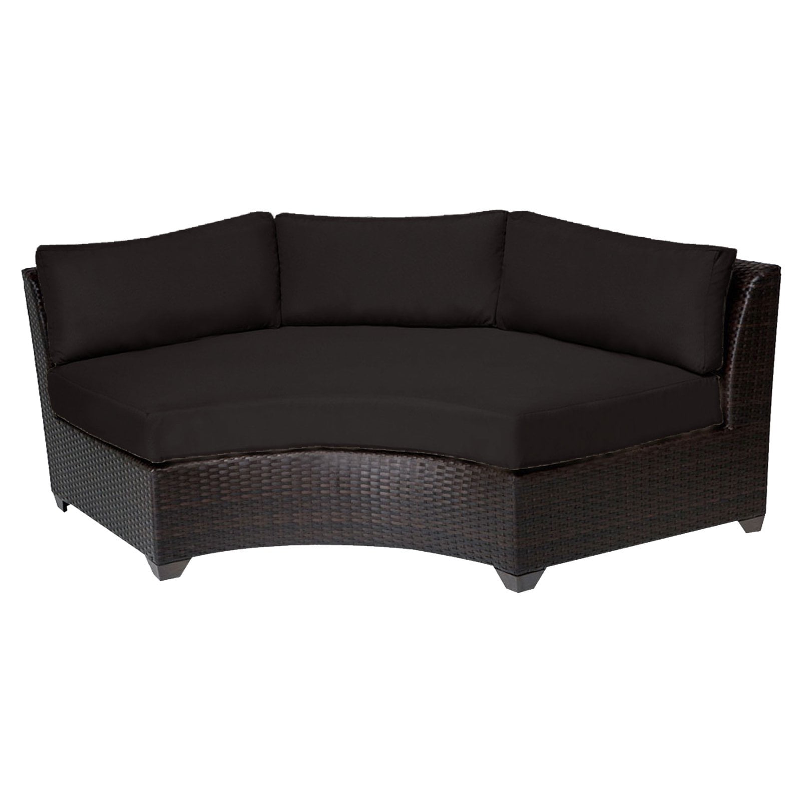 TK Classics Barbados Curved Outdoor Middle Chair with 2 Sets of Cushion Covers