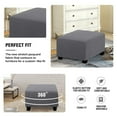 thumbnail image 2 of Square Ottoman Covers Ottoman Slipcovers Folding Storage Stool Furniture Protector Form Fit with Elastic Bottom, Stretch High Spandex Small Checks Jacquard Fabric New Gray L 27"- 30", 2 of 11