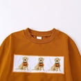 thumbnail image 5 of YDFCWXW Toddler Baby Boys Clothing Set Fashionable Embroidery Long Sleeve Pullover with Plaid Pants 2 Pcs Outfits (Brown, 2-3 Years), 5 of 6