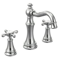 Moen Weymouth Chrome Two-Handle Widespread Cross Handle Bathroom Faucet Trim Set, Valve Required, TS42114