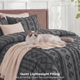 thumbnail image 6 of U by Bedsure Tufted Boho Full Comforter Set, 3 Pieces Farmhouse Shabby Chic Embroidery Bedding Set, Soft Jacquard Dark Grey Comforter for All Seasons, 6 of 10
