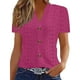 thumbnail image 1 of Casual Primavera Tops para las Mujeres V-Cuello Torcido Botón Color Sólido Suelto de Manga Corta, Fácil Oficina Y Fiesta de Uso, 1 of 4