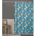 thumbnail image 5 of S4Sassy Blue Cats Geometric Printed Bathroom Curtain Waterproof Shower Drapes-60 x 70 Inch, 5 of 6