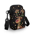 thumbnail image 3 of HELLHERO Christmas Reindeer Pattern Women Adjustable Shoulder Strap Small Crossbody Purse Polyester for Adults, 3 of 7
