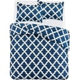 thumbnail image 2 of Comforter with 2 Pillow Shams Goose Down Alternative Ultra Soft Microfiber Navy Color Queen Size, 2 of 7