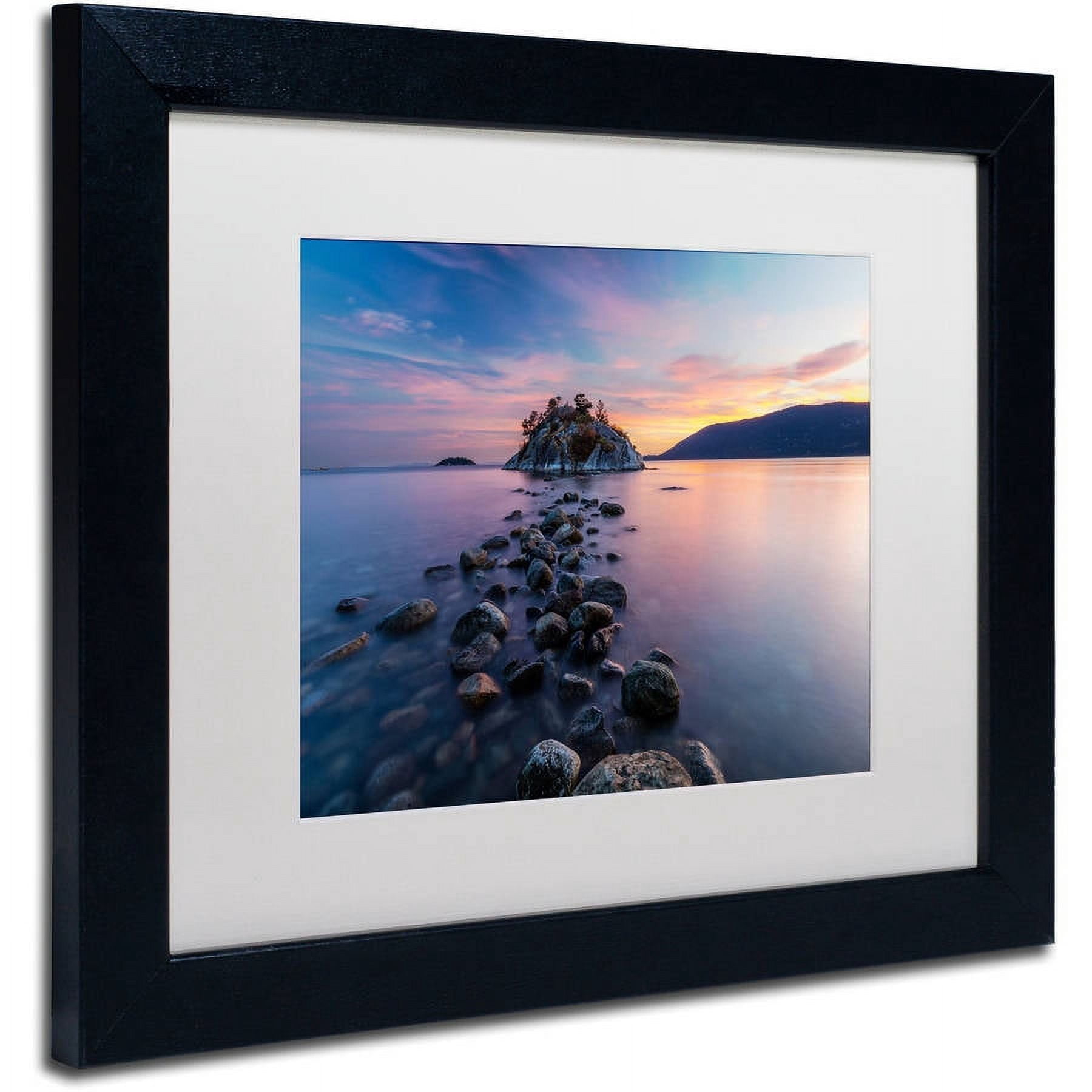 Trademark Fine Art 'Whytecliff Sunset' Canvas Art by Pierre Leclerc, White Matte, Black Frame
