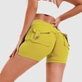 thumbnail image 2 of BLVB Athletic Workout Shorts Womens Yoga Biker Shorts with Flap Pockets for Women Cargo Shorts for Women, 2 of 3