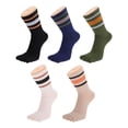 thumbnail image 3 of Unique Bargains 1 Pair Five Toe Socks Soft Striped Socks for Women Green, 3 of 6