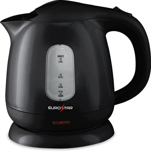 EUROSTAR EKP100BK 1.0L Plastic Electric Kettle, Black (BLACK)