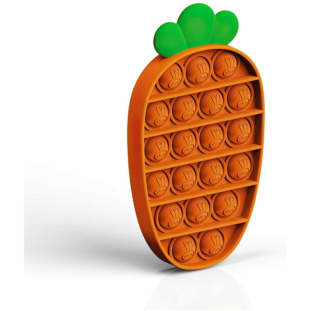 Push Pop Bubble Fidget Sensory Toy,(1PACK Carrot Orange) Educational