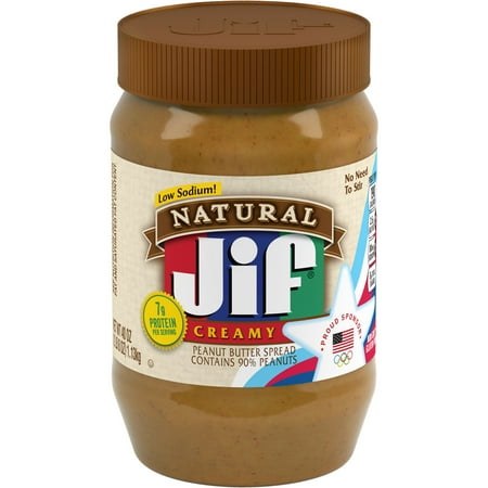 Jif Natural Creamy Peanut Butter Spread, 40-Ounce