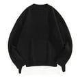 thumbnail image 2 of COSFO Knit Mens Sweaters for Cold Weather Crew Neck Solid Black Long Sleeve Sweaters Drop Shoulder Mens Pullover Sweater, 2 of 3