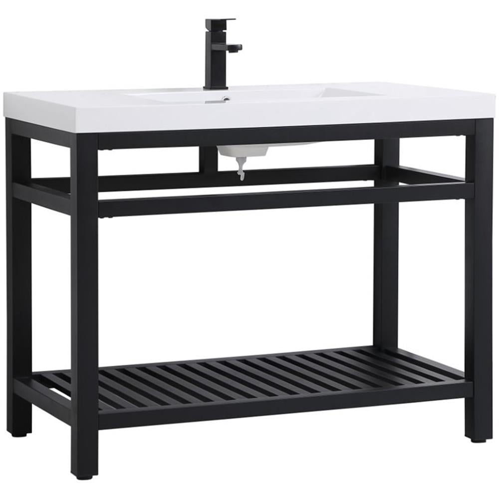 42 inch Single Bathroom Metal Vanity in Black