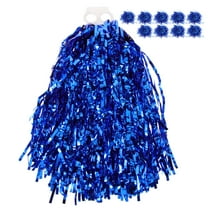 HOMEMAXS Blue PVC Cheerleading Pom Poms with Handles for Sports Events Decor 10 Pieces