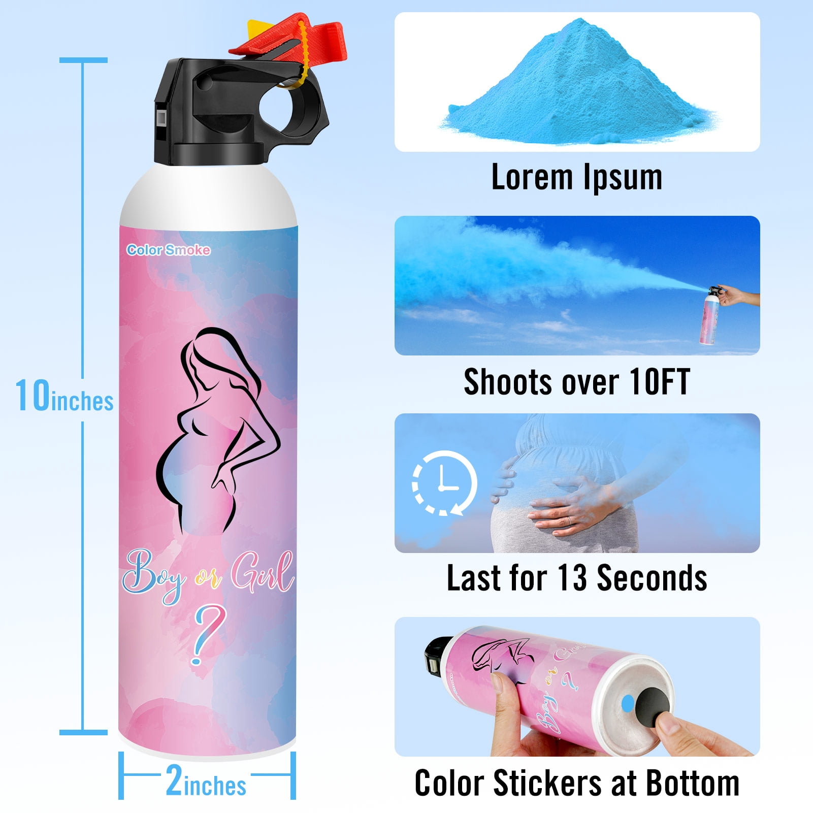 Gender Reveal Fire Extinguisher for Gender Reveal Party Supplies Ideas - BLUE OR PINK