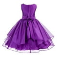 thumbnail image 3 of Ekidsbridal Asymmetric Ruffled Organza Sequin Flower Girl Dress Pageant Ballroom Gown 012s 4, 3 of 3