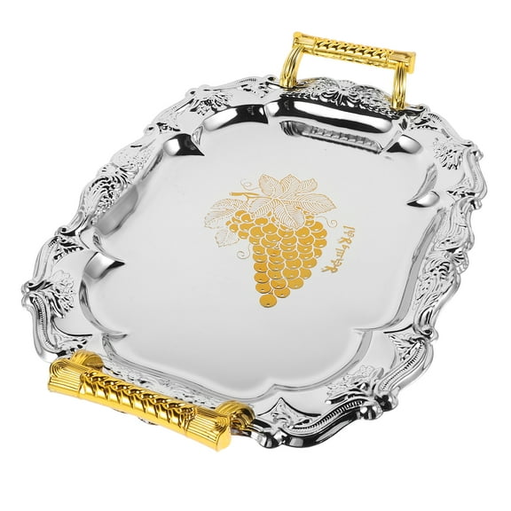 Stainless Steel Serving Tray Teacup Bread Platter Plates Silver