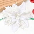 thumbnail image 1 of Cabeza de flor de Navidad con polvo de oro de simulación, flor falsa, corona de Navidad con polvo de oro de múltiples capas, decoración para árbol de Navidad, 1 of 6
