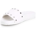 thumbnail image 2 of Donna Karan Cannes Stud Detail Slide Sandals, Nappa Leather White 9, 2 of 4