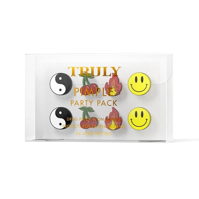 Parches para acné Truly Beauty Pimple Party Pack, 24 unidades, 12 mm