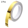 thumbnail image 3 of Uxcell 2Pcs Cinta de Espejo Metálico de Líneas de Foil Dorado para Azulejos de Suelo 0.79"x82 Ft, 3 of 6