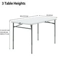 thumbnail image 3 of Mainstays 4 Foot Fold-in-Half Adjustable Folding Table, White, 3 of 7