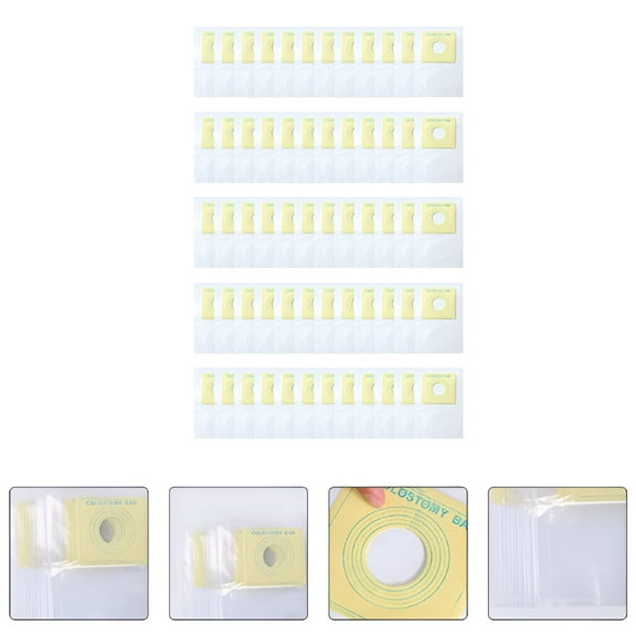 XIRQI 60pcs Disposable Ostomy Bags Transparent Drainable Colostomy Bags for Patients