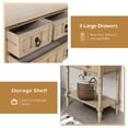 thumbnail image 5 of Entryway Table with Storage, Rustic Small Console Table w/ 3 Drawers & Open Bottom Shelf, Skinny Wood Console Table, Narrow Sofa Side Table for Living Room, Foyer, Entry Table, Sahara, 5 of 6
