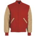 thumbnail image 1 of Adult Varsity Jacket, Scarlet & Cream - Large, 1 of 1
