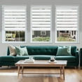 thumbnail image 3 of MiLin No Tools No Drill Cordless Zebra Blinds Blackout Zebra Windows Shades Dual Layer Roller Shades Thermal Insulated Reduce Noise Zebra Shades for Windows (Light Filtering White, 28"W X 60"H), 3 of 6
