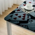 thumbnail image 4 of HAOXIT  Casino Square Tablecloth, Realistic Style Random Scattered Playing Cards Leisure Time Hobby Games, Circle Table Cloth Cover for Dining Room Kitchen Decoration 44''x44'', 4 of 7