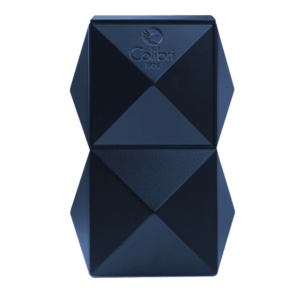 Colibri Quasar Triple Jet Flame Butane Table Lighter, Cigar Enthusiast's Choice with Blue Fuel Window, Adjustable Flame, Non-Slip Base (Metallic Midnight Navy)