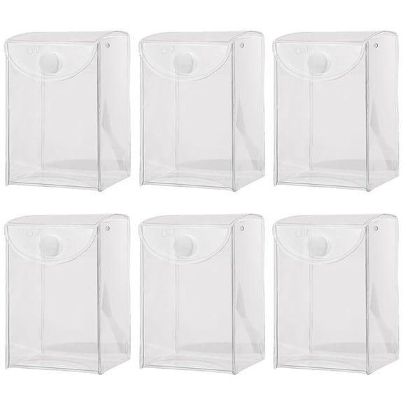 RENACLIPY transparent toy storage bag Doll Display Container Transparent 6Pcs