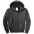 thumbnail image 5 of Port & Company Youth Core Fleece Full Zip Hooded Sweatshirt-L (Dark Heather Grey), 5 of 6