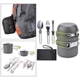 thumbnail image 1 of Kit de utensilios de cocina para acampar 5 piezas Mochilero Senderismo Vajilla Olla Sartén Tazón, Pesca al aire libre Cocinar Cubiertos plegables Tene Verde Macarena Utensilios de cocina al aire libre, 1 of 8