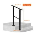thumbnail image 3 of 2/3/4 Steps Metal Hand Rails for Outdoor Steps, Outdoor Handrail Stair Railing Kit, Exterior Hand Rails for Concrete Steps Porch Steps & Deck, Stair Rails for Seniors-Height Adjustable, 3 of 7